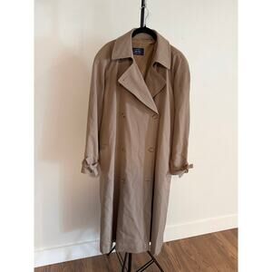 Vintage Allen Lolly Women’s Trench Coat Button Wool Lining long coat SZ 12